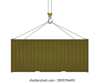 Hook handle container. vector illustration