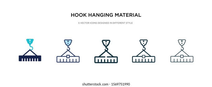 hook hanging material icon in different style vector illustration. two colored and black hook hanging material vector icons designed in filled, outline, line and stroke style can be used for web,