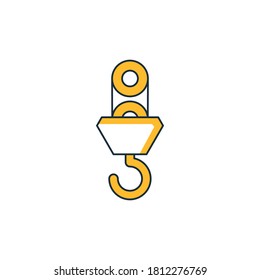 hook, hoist icon yellow theme design