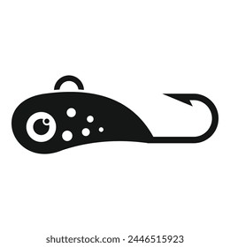 Hook ice fishing bait icon simple vector. Nature sport. Outdoor traveling water