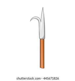 Hook icon in cartoon style isolated on white background. Equipment symbol
