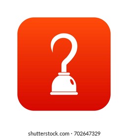 Hook icon digital red for any design isolated on white vector illustration