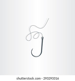 hook icon fishing symbol design