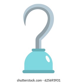 Hook icon flat isolated on white background vector illustration