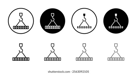 Hook icon Flat outline fill set collection