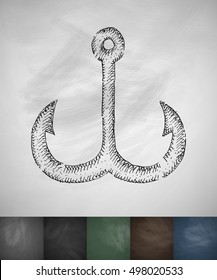 Hook Icon. Hand Drawn Vector Illustration