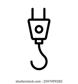 Hook icon illustration in line style. Perfect for website mobile app presentation. Suitable for any user interface and user experience