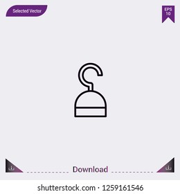 Hook icon isolated on grey background.Premium symbol for website design, mobile application, logo, ui.Vector illustration eps10.