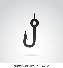 Hook icon isolated on white background. Vector art.