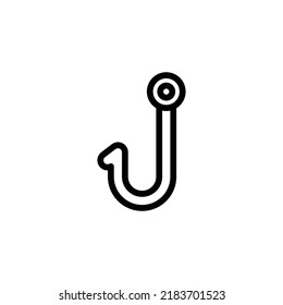 Hook Icon. Line Art Style Design Isolated On White Background