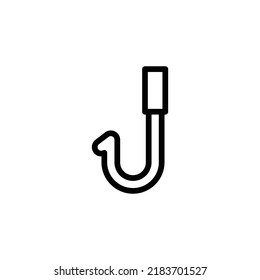 Hook Icon. Line Art Style Design Isolated On White Background