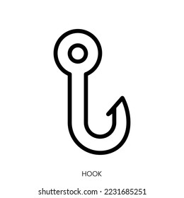 hook icon. Line Art Style Design Isolated On White Background