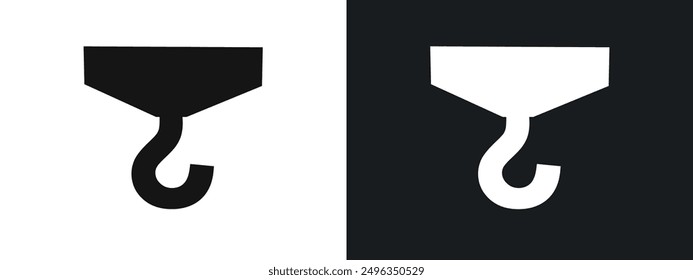 Hook icon linear graphics set vector in black