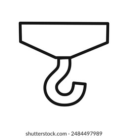 Hook icon linear vector graphics sign