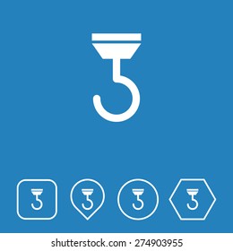 Hook Icon on Flat UI Colors with Different Shapes. Eps-10.