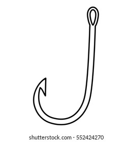Hook icon. Outline illustration of hook vector icon for web