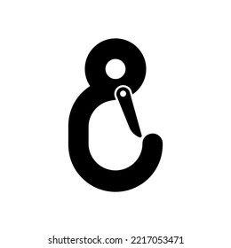 Hook Icon. Pulley Symbol. Applied for Design Element, Presentation, Website or Apps.