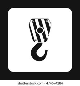 Hook icon in simple style isolated on white background. Hoist symbol