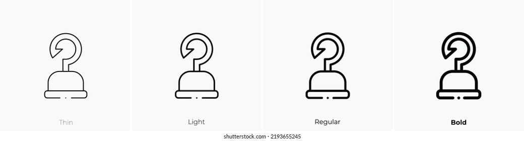 hook icon. Thin, Light Regular And Bold style design isolated on white background