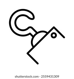 Hook icon in thin line style vector illustration graphic design