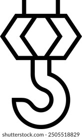 hook icon. Thin linear style design isolated on white background