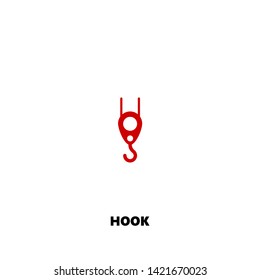 hook icon. hook vector design. sign design. red color