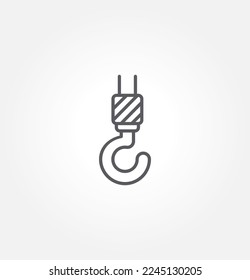 plantilla de logotipo de ilustración de vector de icono de gancho para muchos fines. Aislado sobre fondo blanco.