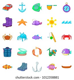 Hook icons set. Cartoon set of 25 hook vector icons for web isolated on white background