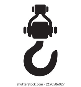 Hook or Industrial hook icon. Crane hook line vector illustration