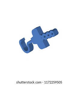Hook isometric left top view 3D icon