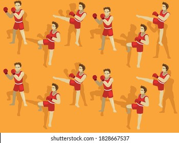 Hook Kick Manga Man Boxing Cartoon Vector Ilustración Fondo transparente-01
