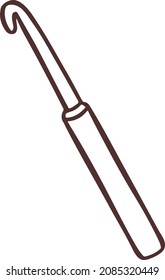 Hook for knitting sewing, embroidery needlework symbol hand drawn icon