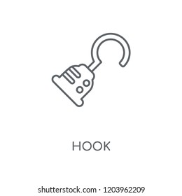 Hook linear icon. Hook concept stroke symbol design. Thin graphic elements vector illustration, outline pattern on a white background, eps 10.