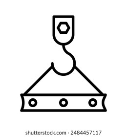 Hook linear logo mark in black and white