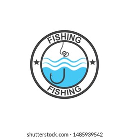 hook logo icon of fishing  vector illustration design