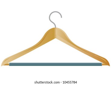 The hook on the wooden hanger