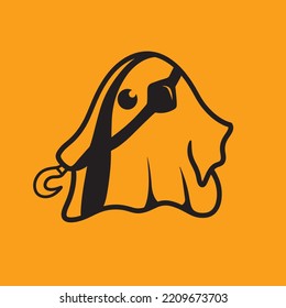 Hook Pirate Ghost Halloween Vector Cute Background Mascot Logo Illustration