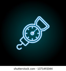 hook scales neon icon. Elements of Camping set. Simple icon for websites, web design, mobile app, info graphics