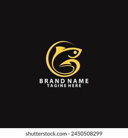 hook sea fish logo design vector