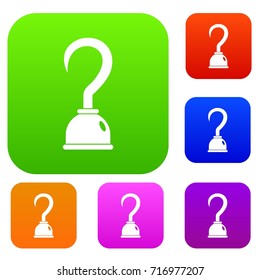 Hook set icon color in flat style isolated on white. Collection sings vector illustration