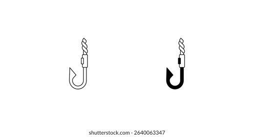 hook set icon with white background vector stock illustration
