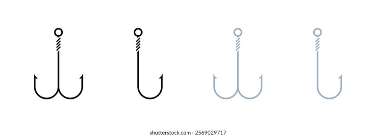 Hook set icons. Silhouette and flat style. Vector icons.