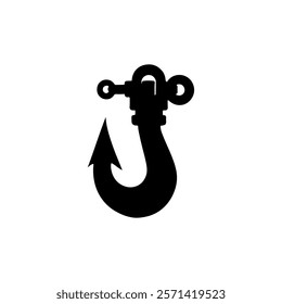 Hook silhouette icon vector design.