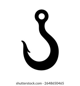 Hook silhouette icon vector flat design on white background