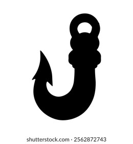 Hook silhouette vector icon sign symbol illustration design.
