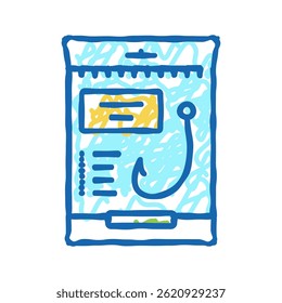 hook for spinning doodle icon sketch vector. hook for spinning sign. isolated symbol illustration