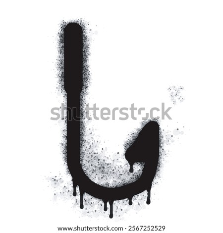 Hook spray icon isolated on white background. Hook spray graffiti icon in black on white background. Vector illustration.