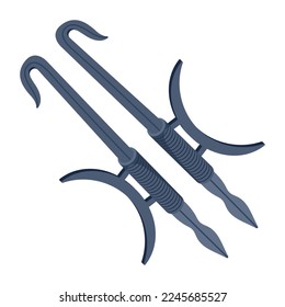 Hook Schwerter flaches Symbol steht zum Premium-Download bereit 