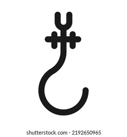 Icono de línea delgada. Ilustración vectorial de la línea de gancho de la grúa