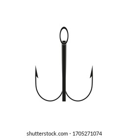 hook with three tips accessory for angling. illustration for web and mobile design.